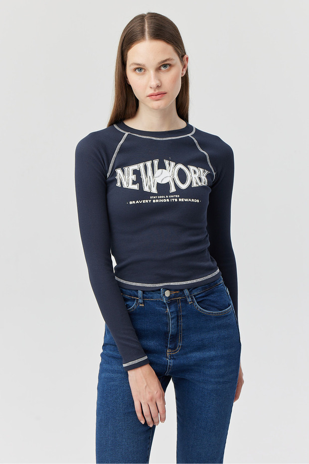 Kadın Kontrast Dikişli Body - 1