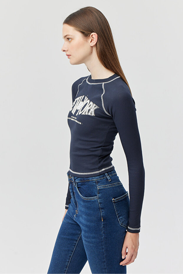 Kadın Kontrast Dikişli Body - 3