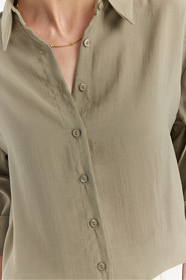 Kadın Yumuşak Dokulu Basic Gömlek - 6