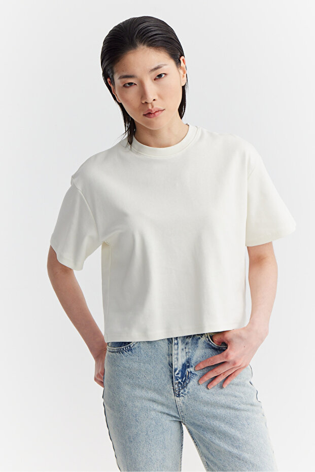 Kadın Kısa Basic T-shirt - 6