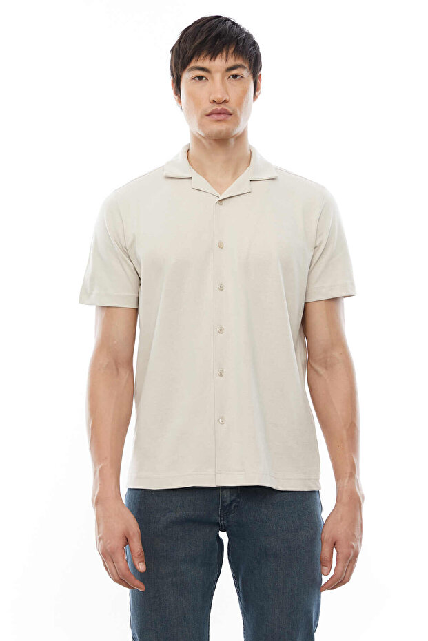 Regular Devrik Yaka Gömlek - 1