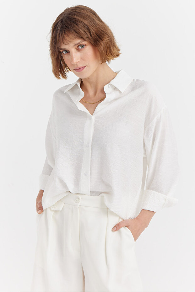 Kadın Oversize Gömlek - 1