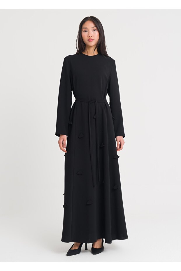 Lazer Yapraklı Elbise - 3