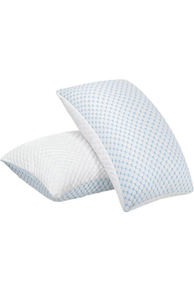 Premium 2-Piece Cool Comfort Memory Foam Pillow Set - Soft Support for Multi-Position Sleepers
