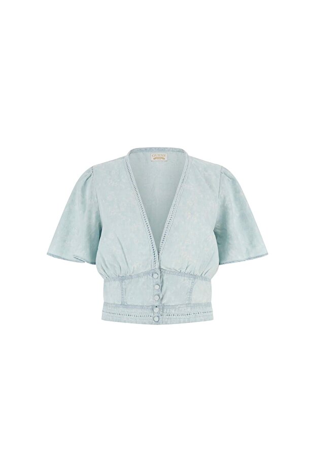 Crop Denim Gömlek - 2