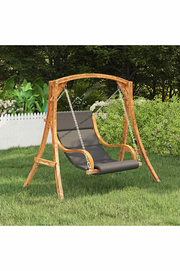 Swing Chair without Swing Frame with Cushion Solid Bent Wood