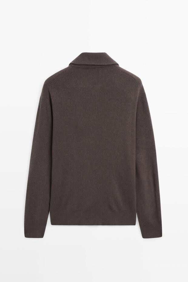 Fermuarlı dik yaka triko kazak - 8