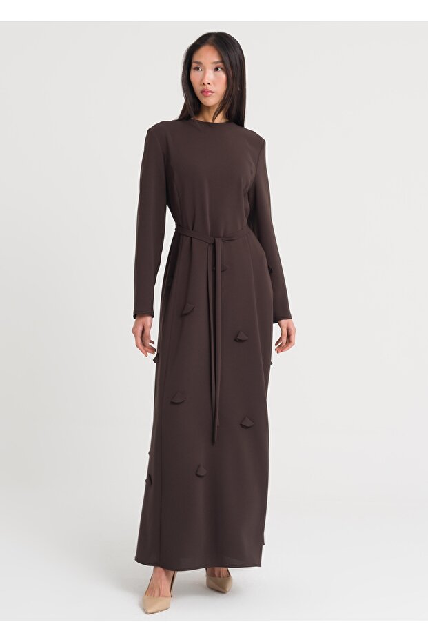 Lazer Yapraklı Elbise - 1