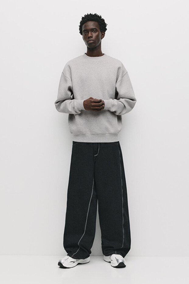 Basic bisiklet yaka sweatshirt - 3