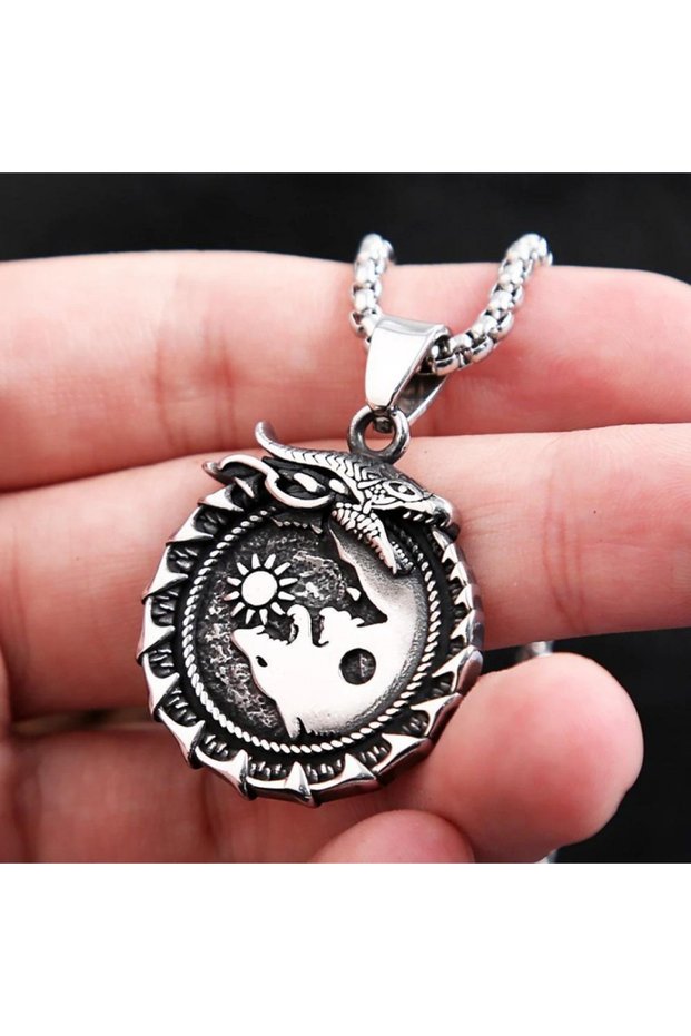 Nordic Mythology Design S+ Quality 316L Stainless Tarnish Free Steel Necklace