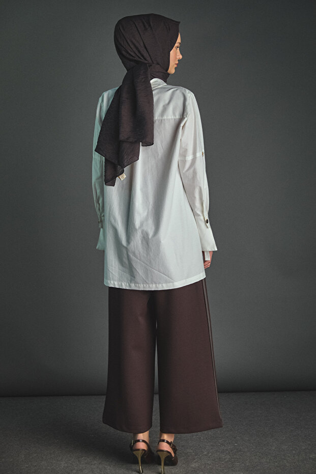 Kolları Şeritle Katlanabilir Tunik - 3