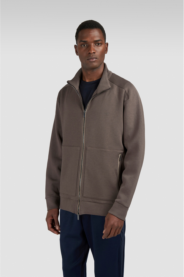Men's Woven Polyester Cotton Zip Sweatshirt