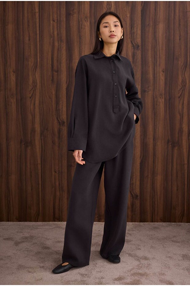 Pat Detaylı Basic Takım Siyah - 2