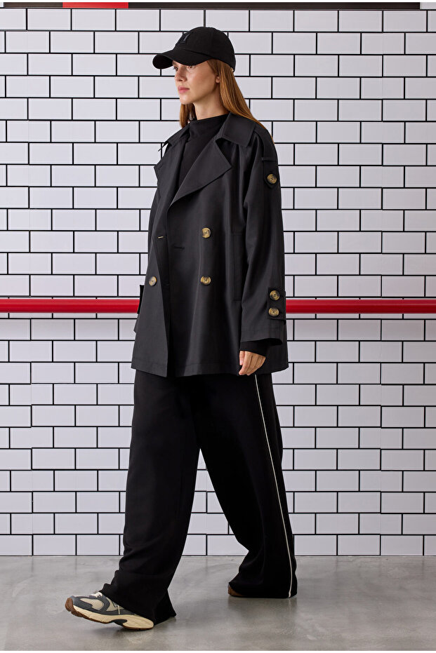 Contrast Piped Tracksuit Set Black - 3