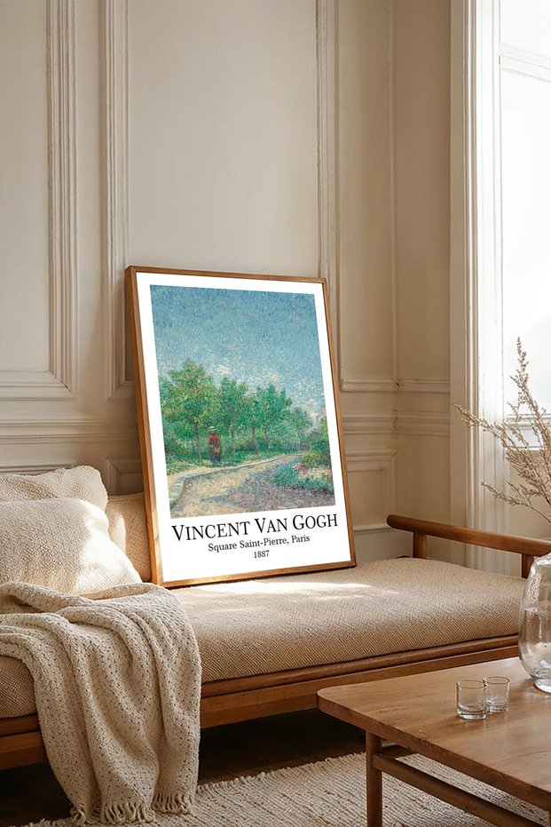 One Piece Wooden Framed Living Room Hall Kitchen Painting Van Gogh Paintings Tk2294