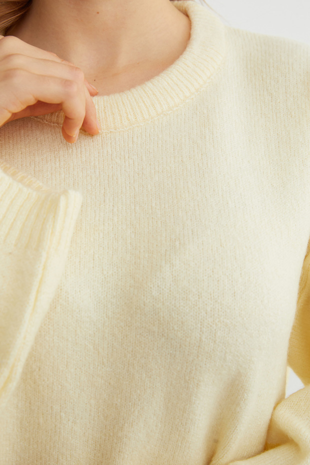 Basic Bisiklet Yaka Salaş Triko Kazak - 8