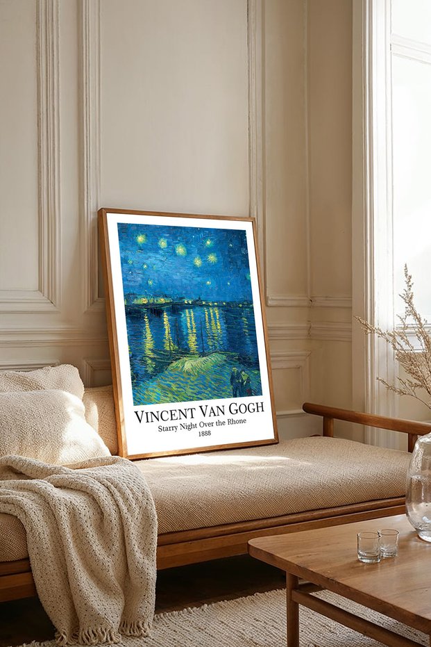 One Piece Wooden Framed Living Room Hall Kitchen Painting Van Gogh Paintings Tk2291