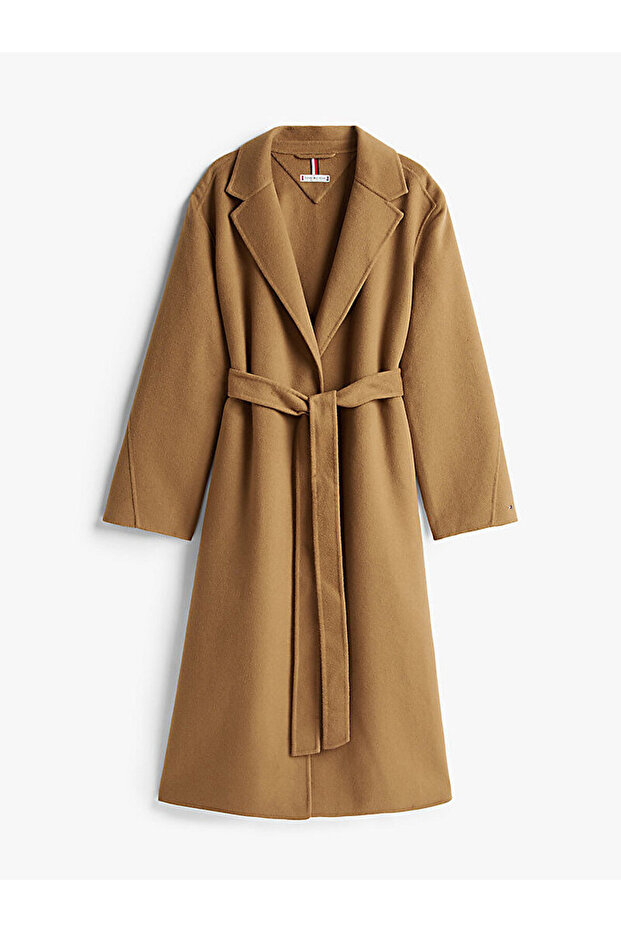 Double-Faced Wool Blend Belted Longline Coat - 2