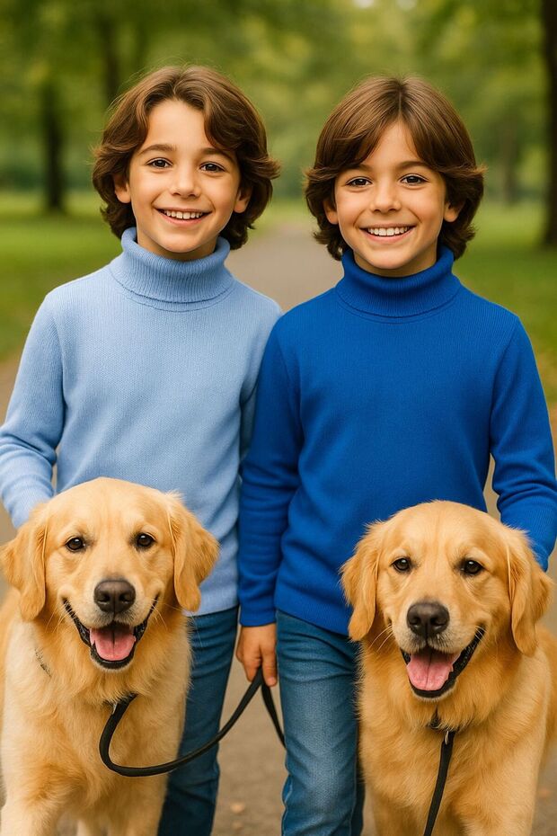 Unisex Children's Long Sleeve Full Turtleneck Corded Fabric Kaskorse Cotton Sweater Body 2 Pieces (Baby Blue-S Cobalt