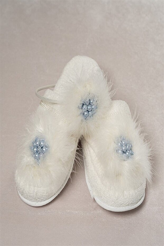 Women's Blue Maternity Crown Slippers Set