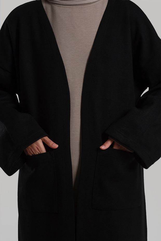 Çelik Örme Hırka - Siyah - 2