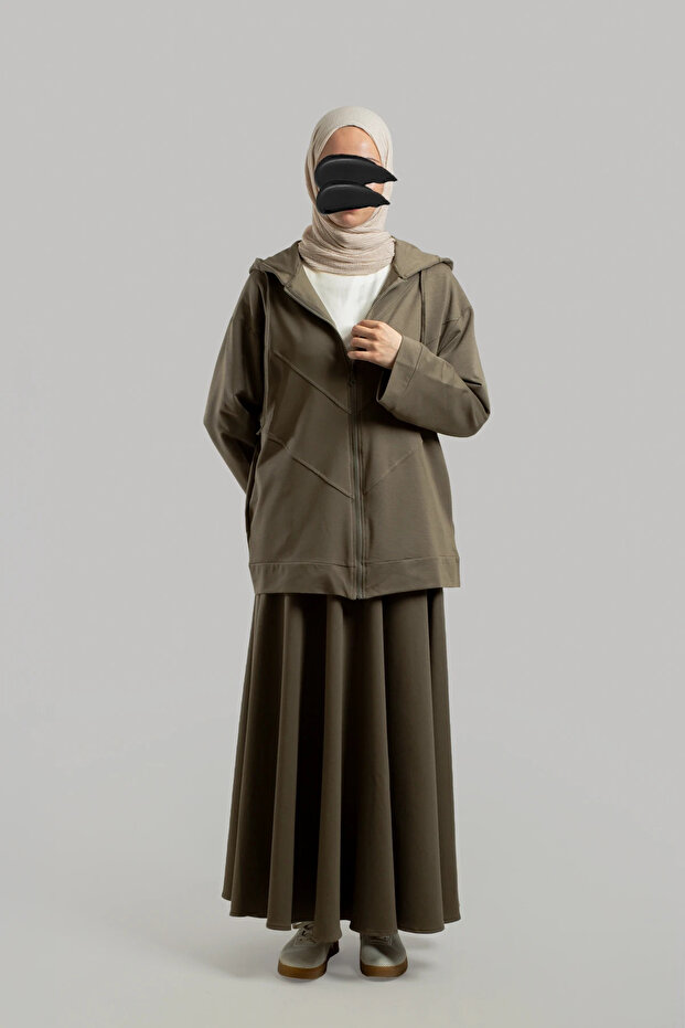سترة بسحاب مخيطة - لون الميرمية