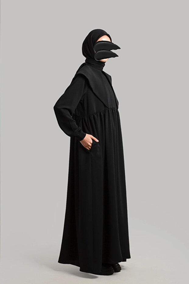 Rochie cu guler Ferace - Negru - 1