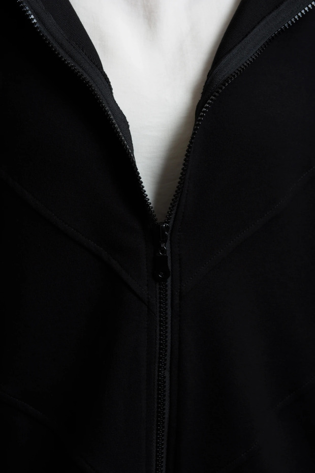 Form Dikişli Fermuarlı Sweatshirt - Siyah - 6