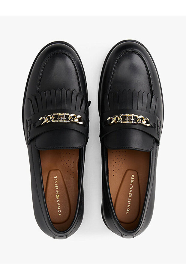 Leather TH Monogram Chain Loafers - 3