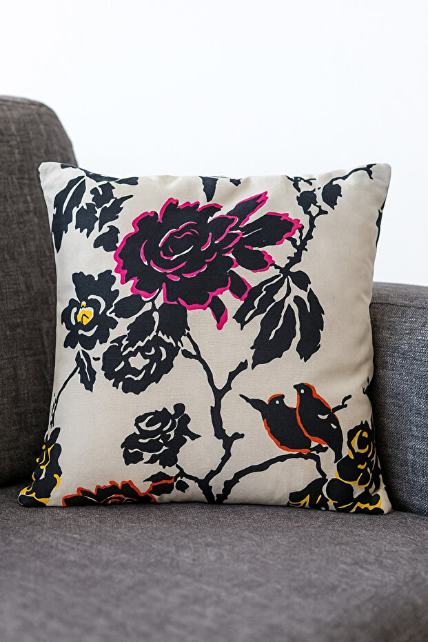 Throw Pillow Cover 45X45 Natural Linen Fabric - with Zipper - Zipper Is Intact.
