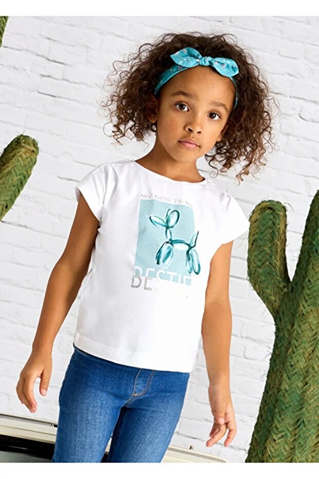 Girl's Summer T-Shirt Bandana 2-Piece Set 3009