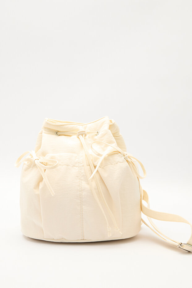 Backpack with Drawstring Detail Vanilla - 5