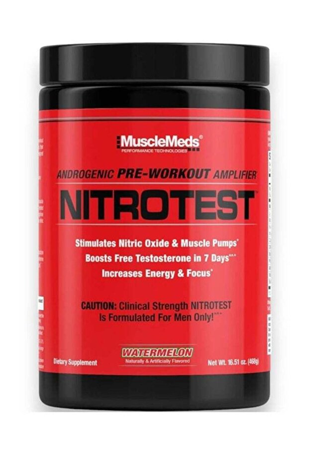 Nitrotest, Androgenic Pre-Workout Amplifier, Watermelon Flavour, 30 Servings