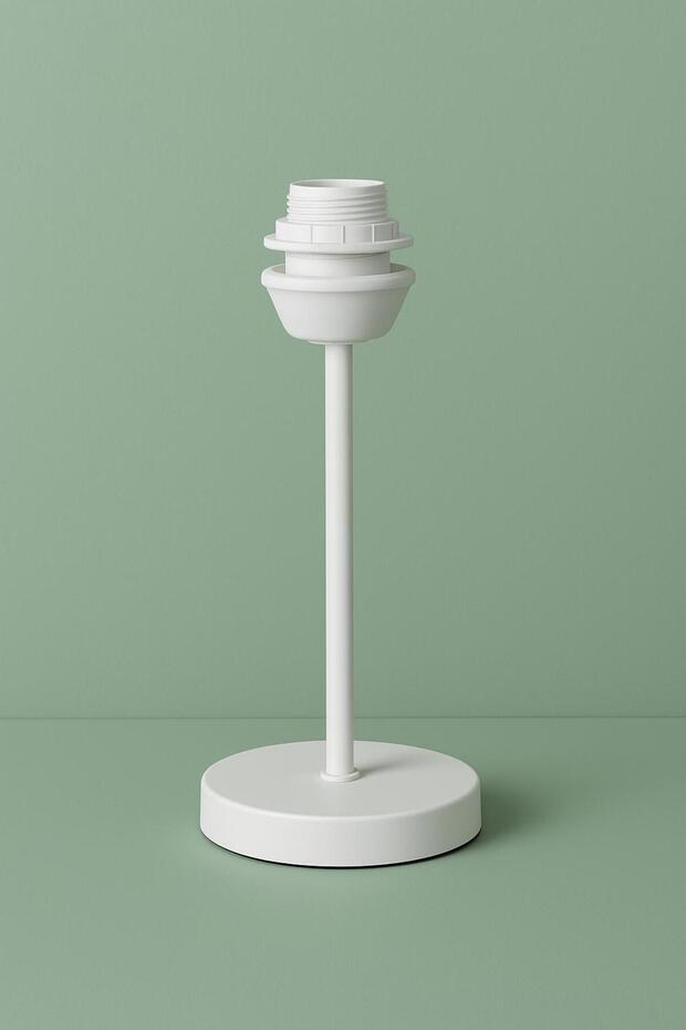 White Lampshade Base E-27 Compatible with All Products with Gray Finish Suitable for Lampshade Making Macrame Shades - 1