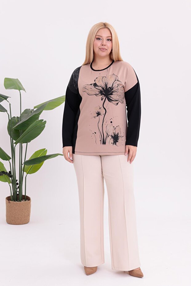 Plus Size Floral Patterned Blouse - 2