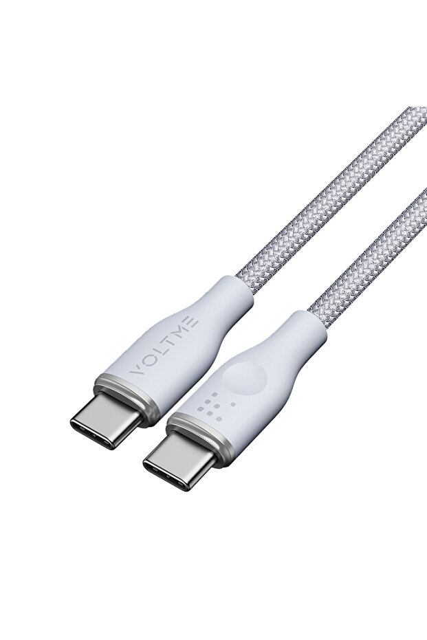 كابل نايلون من سلسلة Rugg من USB-C إلى USB-C بطول 1 متر وقوة 60 واط - رمادي