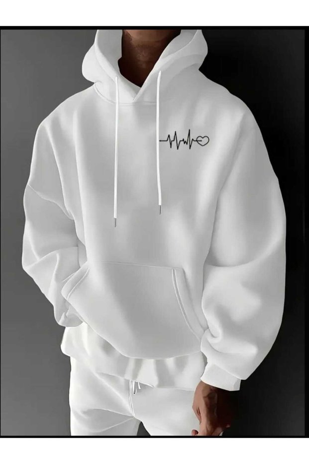 Heartbeat Printed Minimalist Hoodie