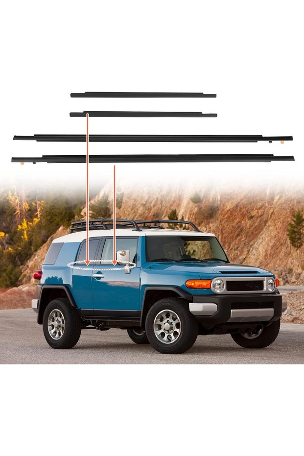 ACLONG Door Window Moulding Trim Front Rear Seal Weatherstrip for Toyota FJ Cruiser 2007-2014