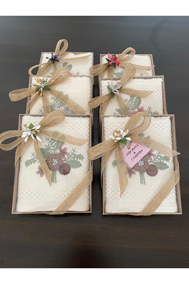 Boxed, Decorated, Gift-Quality Towels, Very Stylish, High Quality, Showcase-Worthy 6-Piece Towel Set