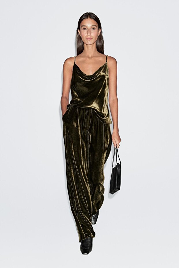 Drapeli kadife top - 2