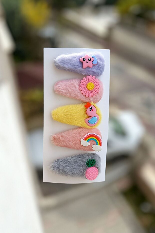 5-Piece Plush Cute Children's Buckles