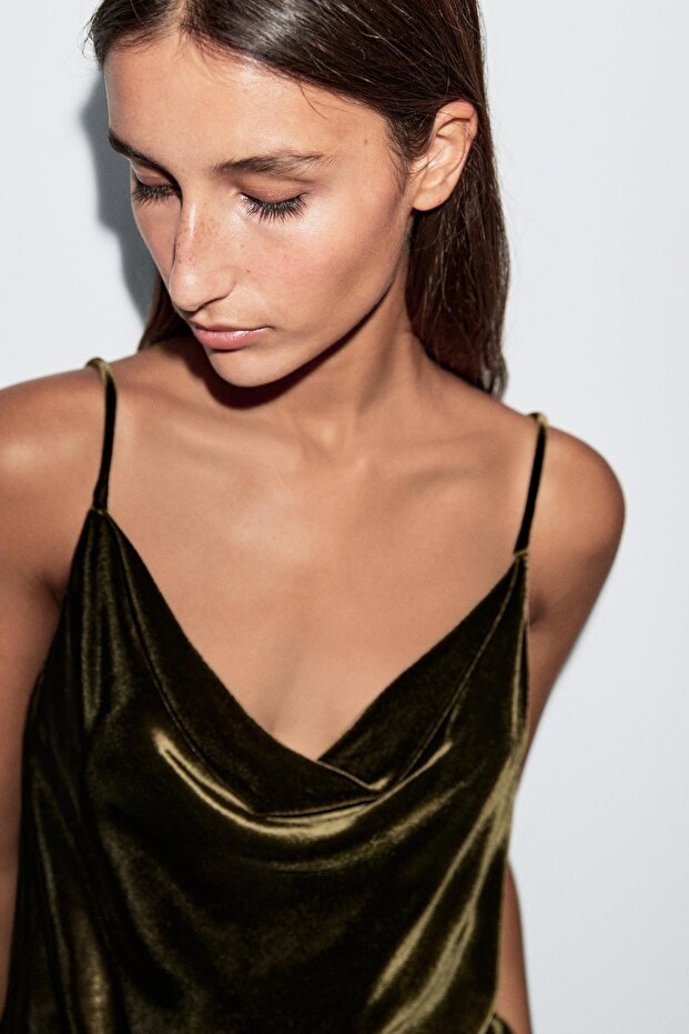 Drapeli kadife top - 4