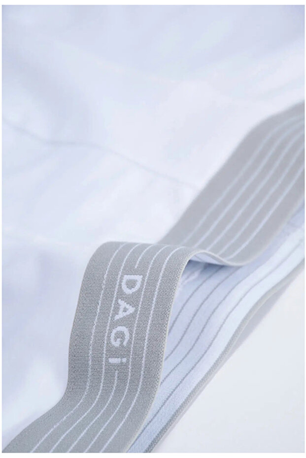 بوكسر أبيض مضغوط من القطن الممشط 95% قطن، 5% إيلاستين - 2