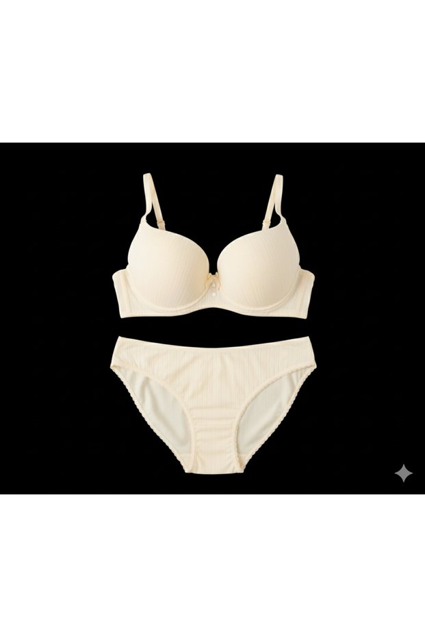 Women's Padded Supportive Bra & Slip Set – Burgundy / Cream / Black / Powder / Wine