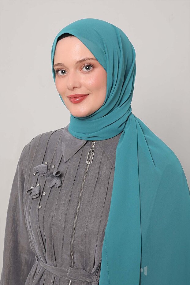 Water Green Lux Chiffon Shawl