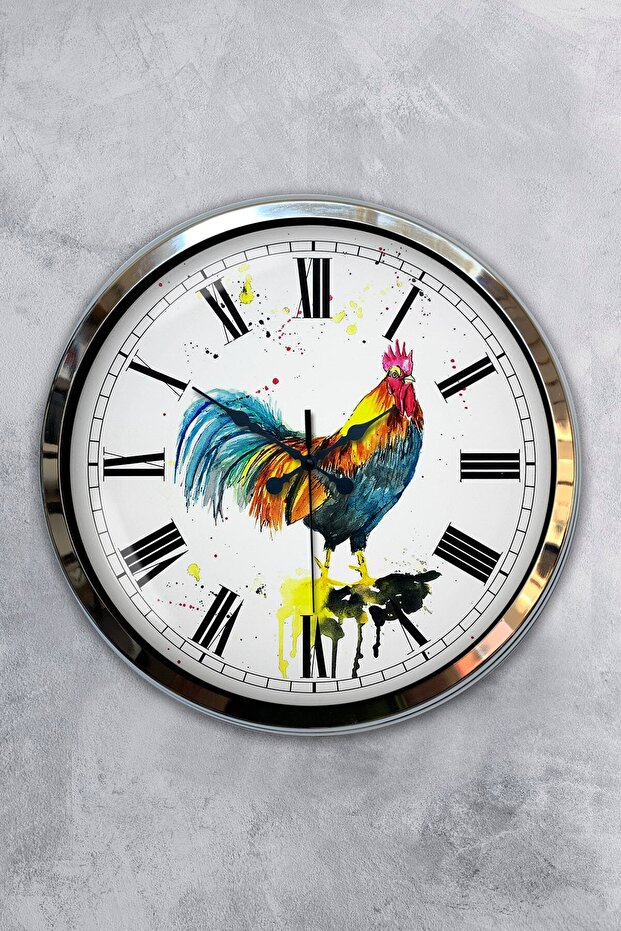 ساعة حائط من الرخام المعدني الكروم مقاس 40 سم - 4