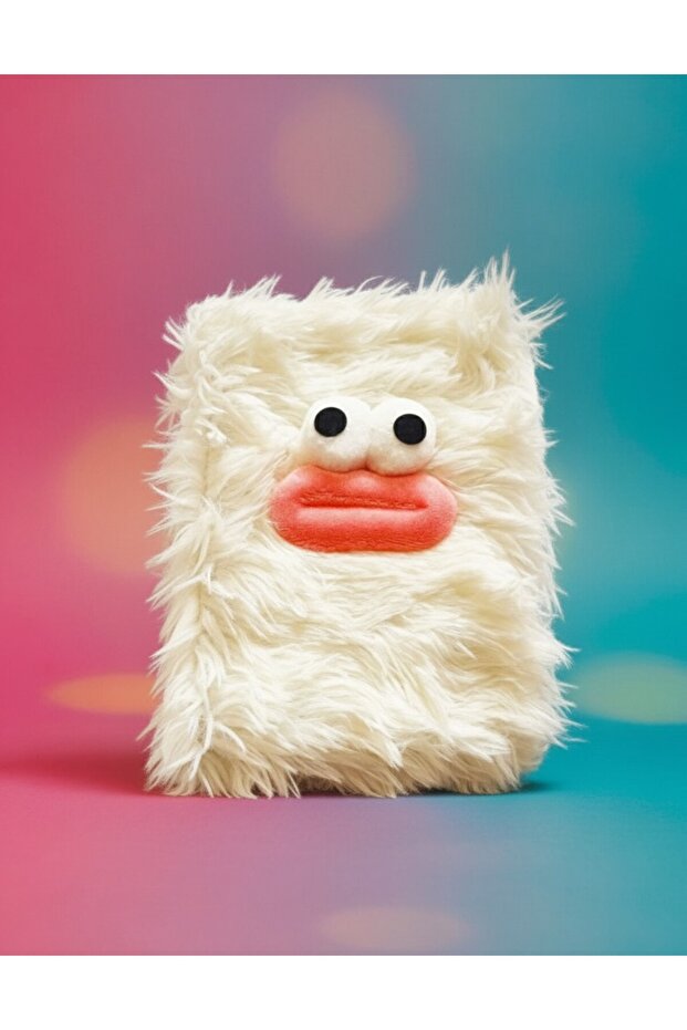 Cute Monster Furry Plush A5 Memory-Diary Notebook - 80 Sheets Lined Notepad - 1