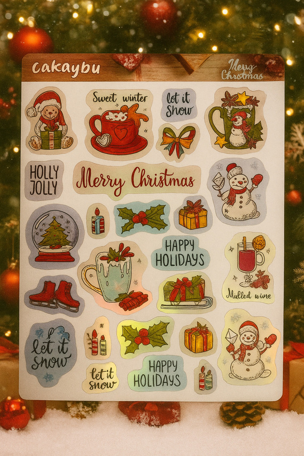 Christmas Sticker Set – Christmas-Themed Sticker Sheet | – Sweet Winter Stickers