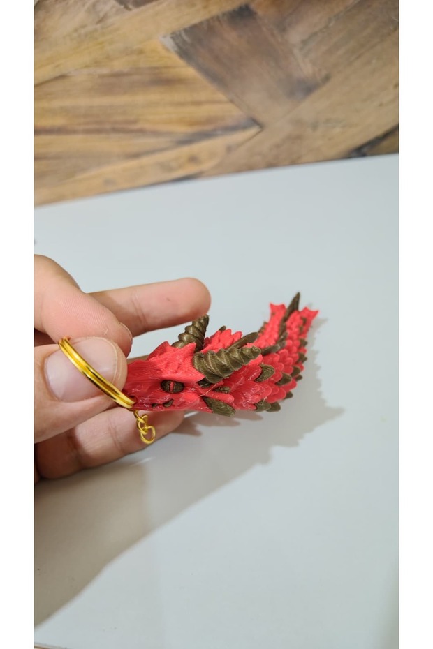 Articulated Dragon Keychain | Shiny Horned & Sequined Fantastic Design
