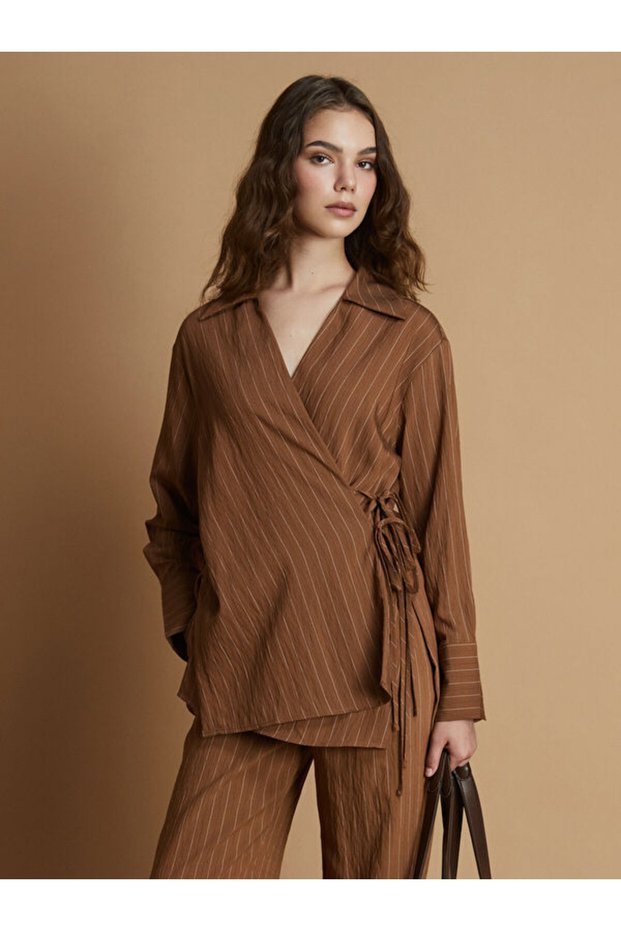 Timeless Clothing & Timeless Choices Striped Tie-Back Women's Shirt